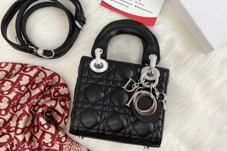 Túi Micro Lady Dior Black Lambskin SHW Màu Đen