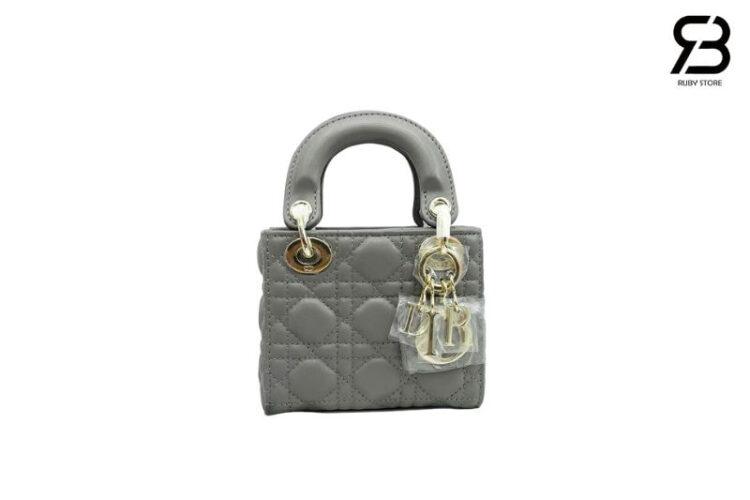 Túi Micro Lady Dior Lady Grey Lambskin GHW Màu Xám