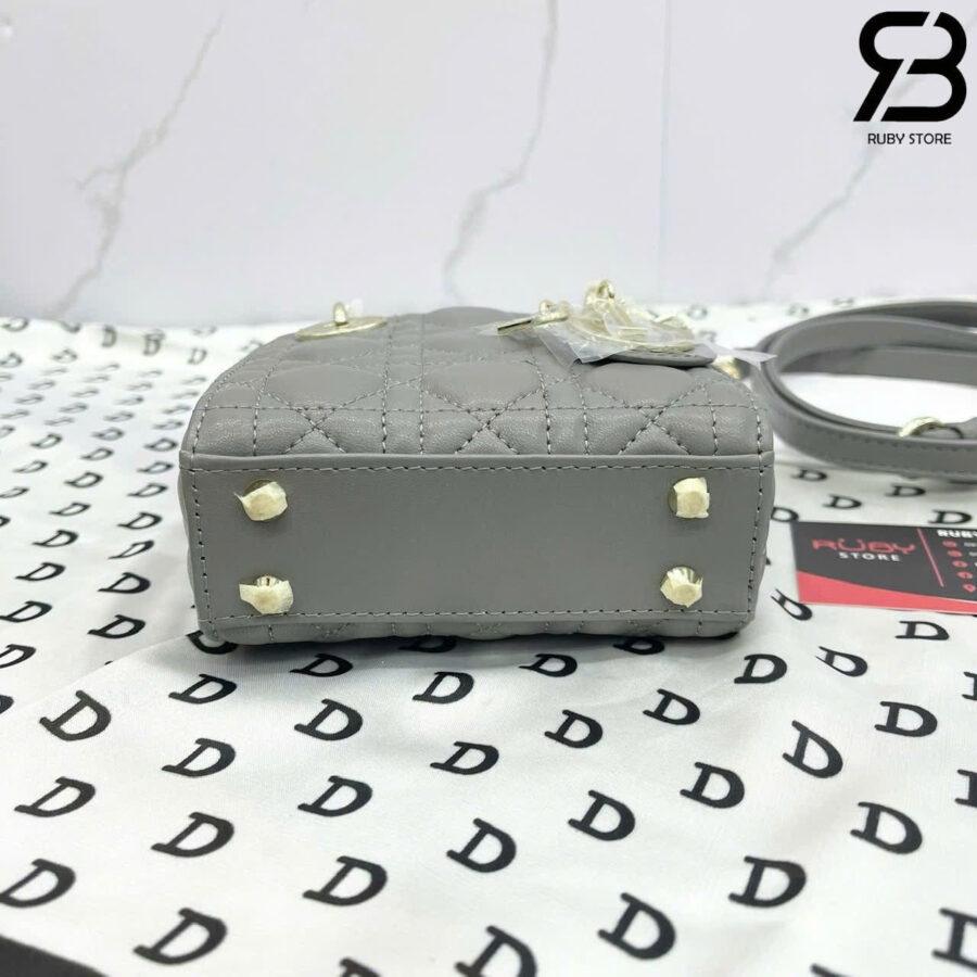Túi Micro Lady Dior Lady Grey Lambskin GHW Màu Xám
