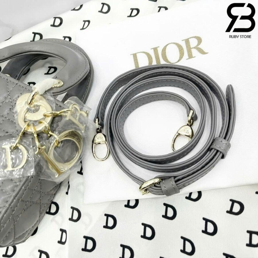Túi Micro Lady Dior Lady Grey Lambskin GHW Màu Xám
