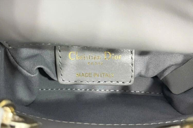 Túi Micro Lady Dior Lady Grey Lambskin GHW Màu Xám