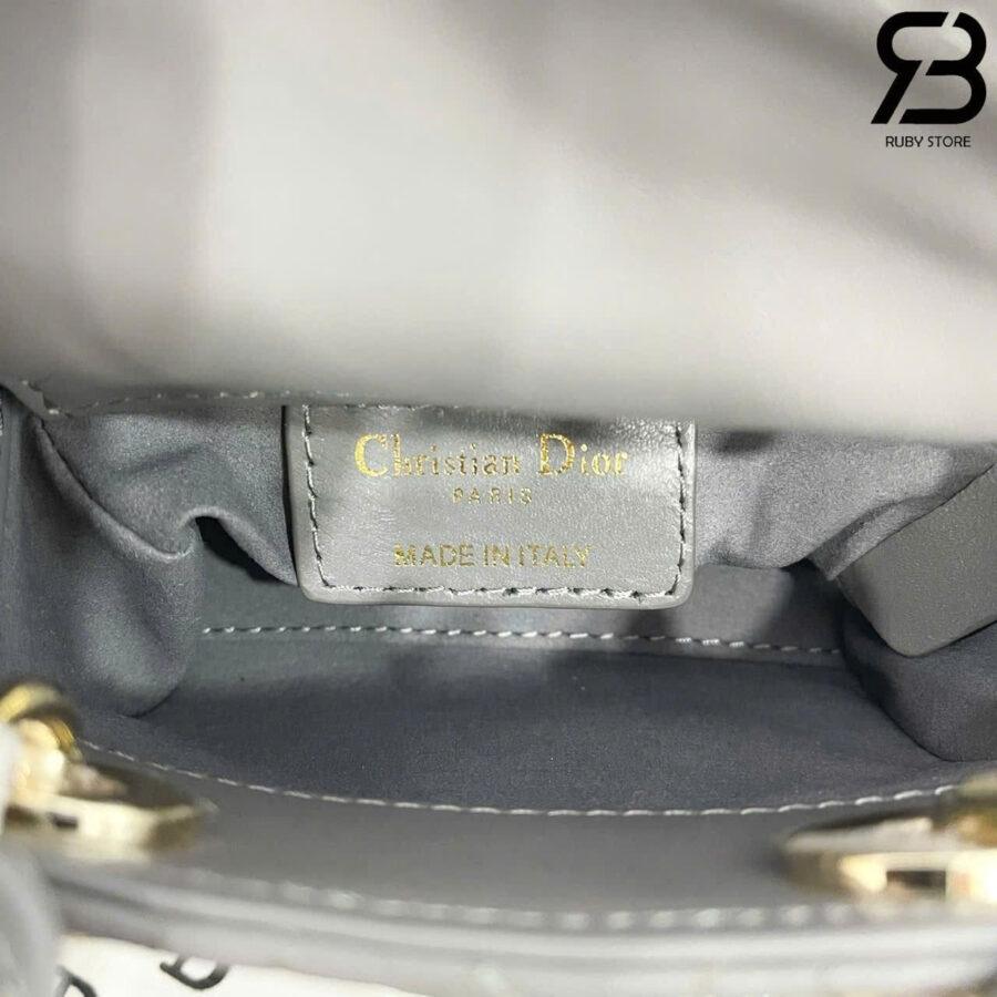 Túi Micro Lady Dior Lady Grey Lambskin GHW Màu Xám