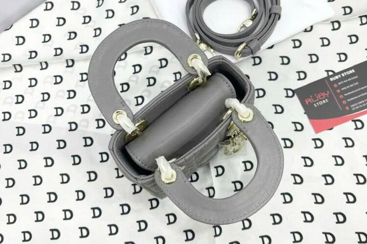Túi Micro Lady Dior Lady Grey Lambskin GHW Màu Xám