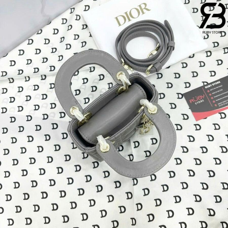 Túi Micro Lady Dior Lady Grey Lambskin GHW Màu Xám