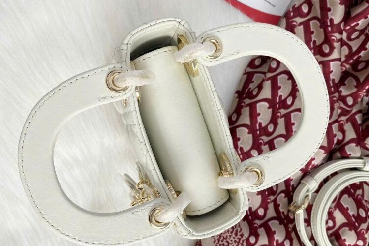 Túi Micro Lady Dior Lady Latte Lambskin GHW Màu Kem