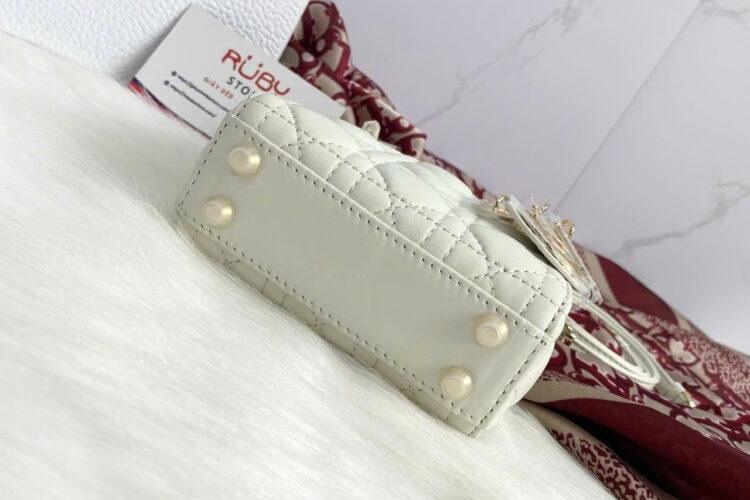 Túi Micro Lady Dior Lady Latte Lambskin GHW Màu Kem