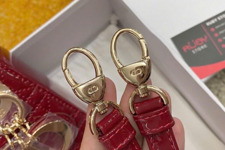 Túi Mini Lady Dior Bag Cherry Red Patent Cannage Calfskin Màu Đỏ