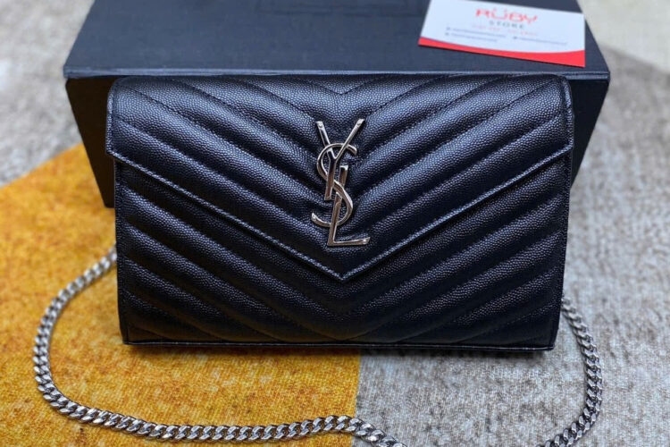 Túi YSL Envelope Classic Cassandre Woc 22CM Black Caviar SHW