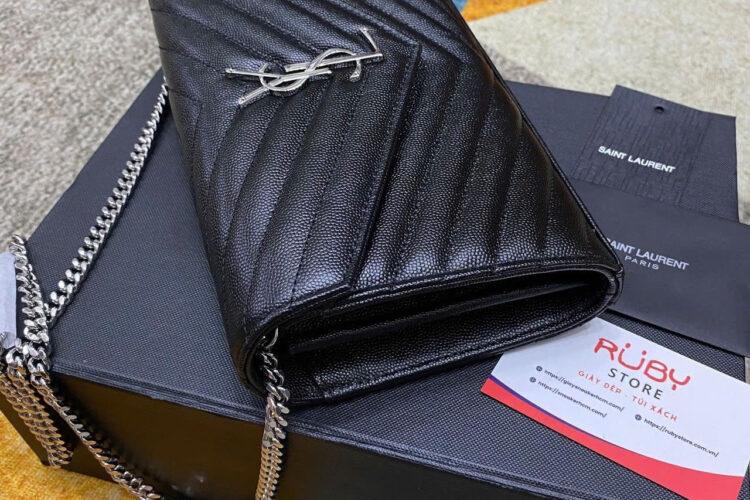 Túi YSL Envelope Classic Cassandre Woc 22CM Black Caviar SHW