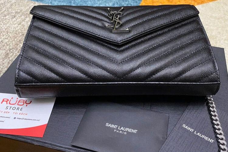 Túi YSL Envelope Classic Cassandre Woc 22CM Black Caviar SHW