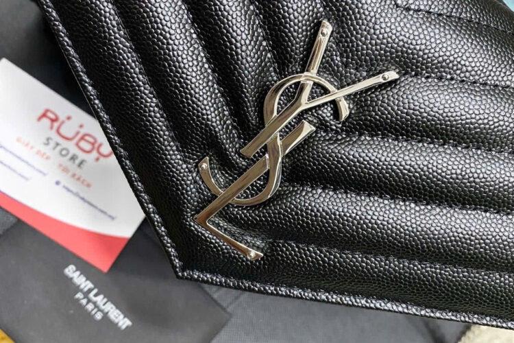 Túi YSL Envelope Classic Cassandre Woc 22CM Black Caviar SHW