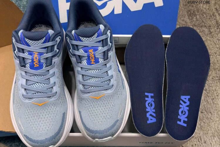 Hình ảnh thực tế Giày Hoka Bondi 9 Drizzle Downpour Xám Xanh
