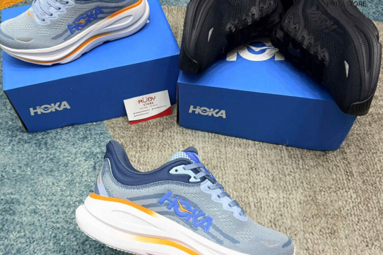 Giày Hoka Bondi 9 Drizzle Downpour Xám Xanh Best Deal - Ảnh 5