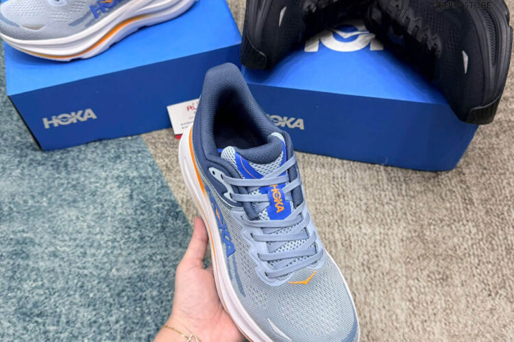 Hình ảnh thực tế Giày Hoka Bondi 9 Drizzle Downpour Xám Xanh