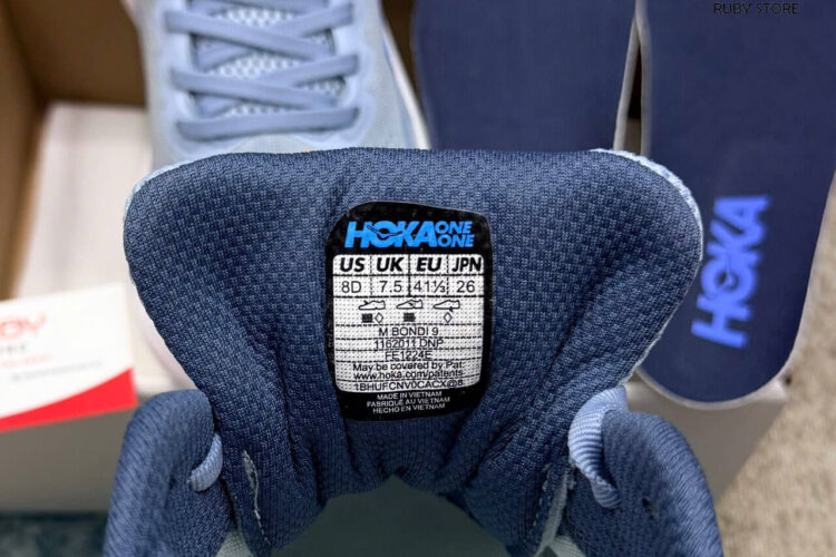 Hình ảnh thực tế Giày Hoka Bondi 9 Drizzle Downpour Xám Xanh
