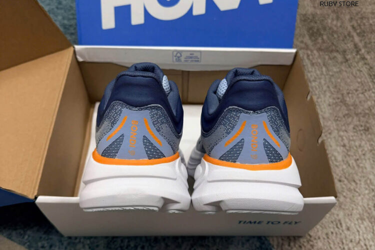 Hình ảnh thực tế Giày Hoka Bondi 9 Drizzle Downpour Xám Xanh
