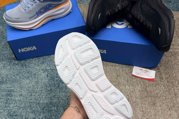Hình ảnh thực tế Giày Hoka Bondi 9 Drizzle Downpour Xám Xanh