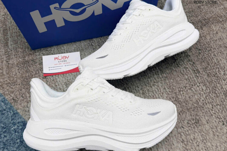 Giày Hoka Bondi 9 White Màu Trắng Best Deal
