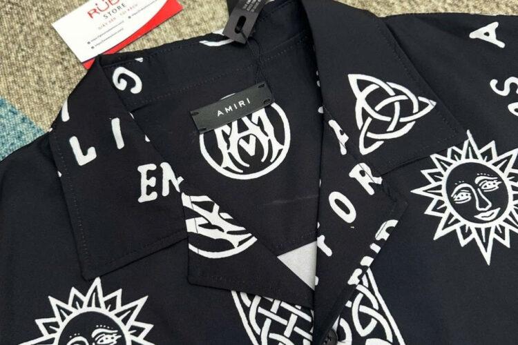Áo Amiri Ouija Board-Print Bowling Shirt