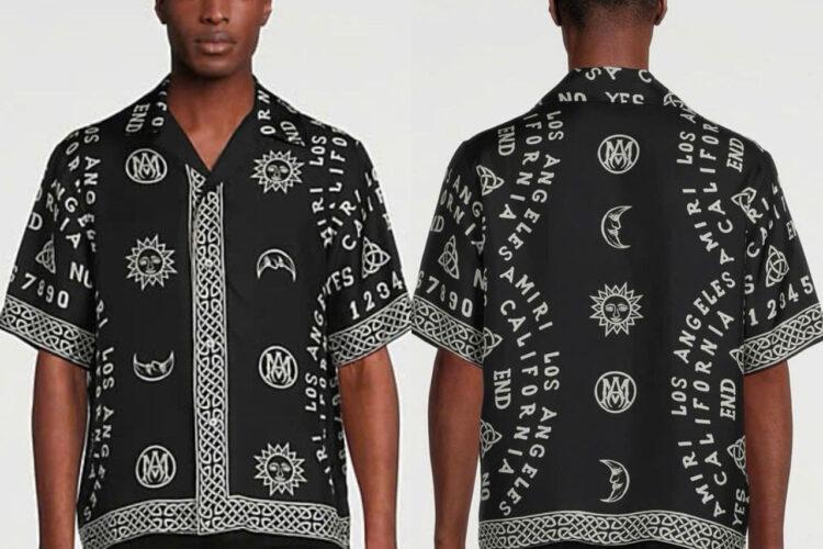 Áo Amiri Ouija Board-Print Bowling Shirt