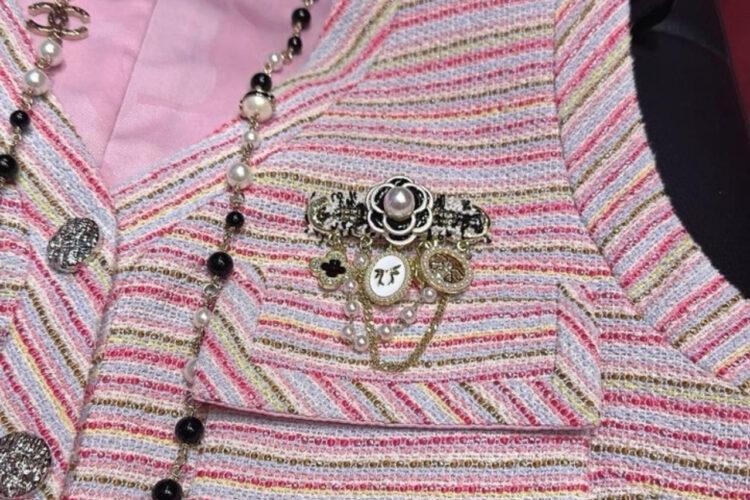 Áo CN 2025 Tweed Vest Pink Customized 01 Màu Hồng