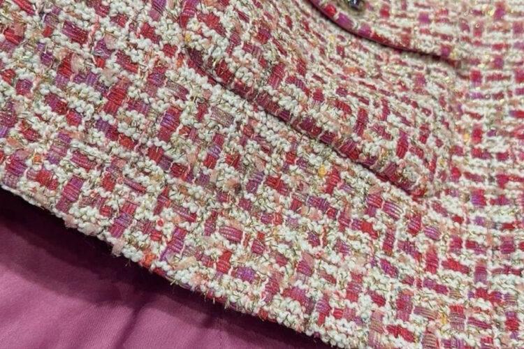 Áo CN 2025 Tweed Vest Pink Customized 02 Màu Hồng