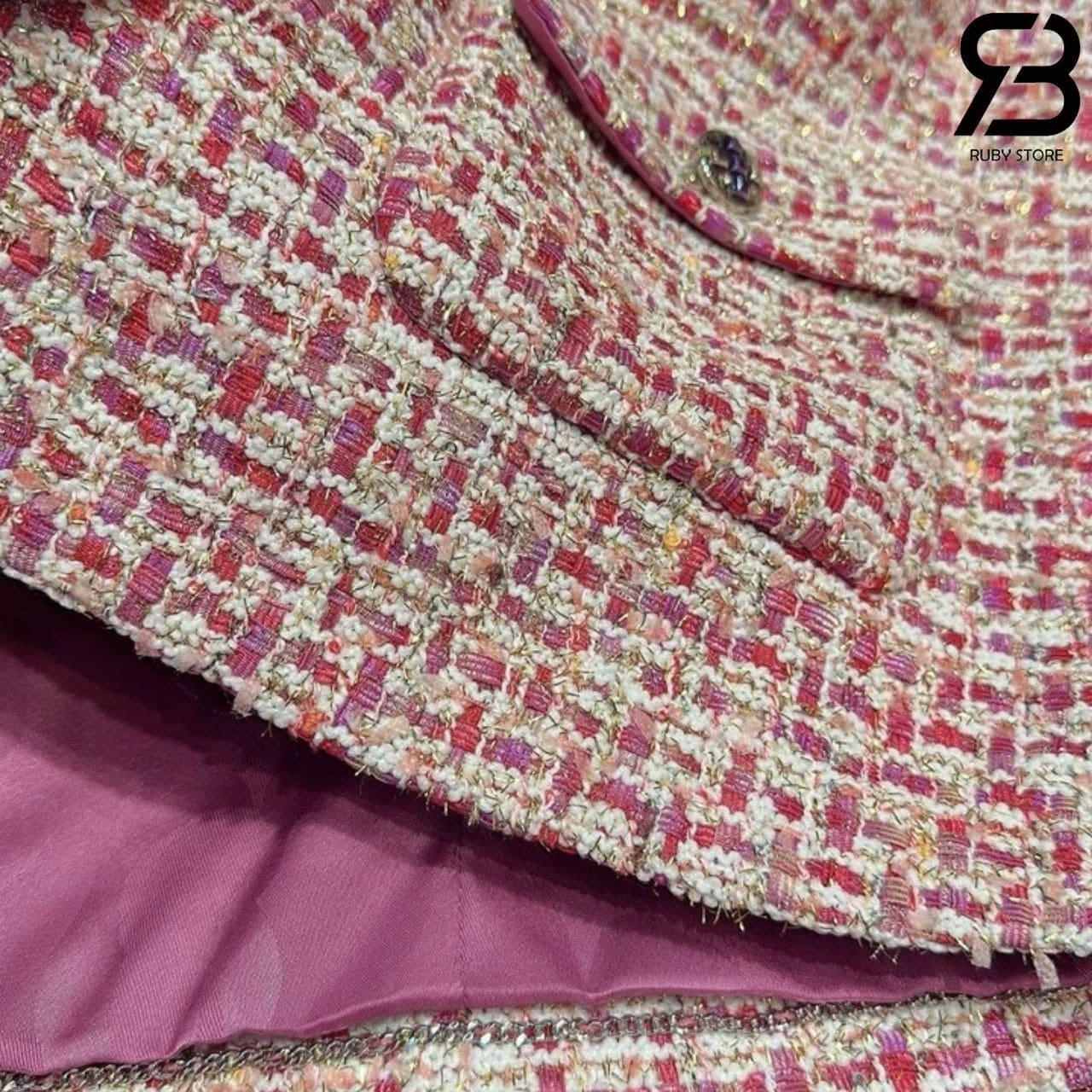 Áo CN 2025 Tweed Vest Pink Customized 02 Màu Hồng