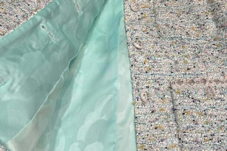 Áo CN 25 Tweed Jacket Blue Mint Pastel Màu Xám Xanh