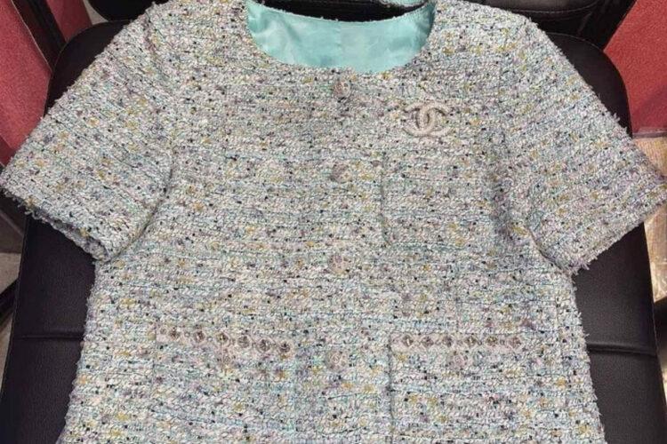 Áo CN 25 Tweed Jacket Blue Mint Pastel Màu Xám Xanh