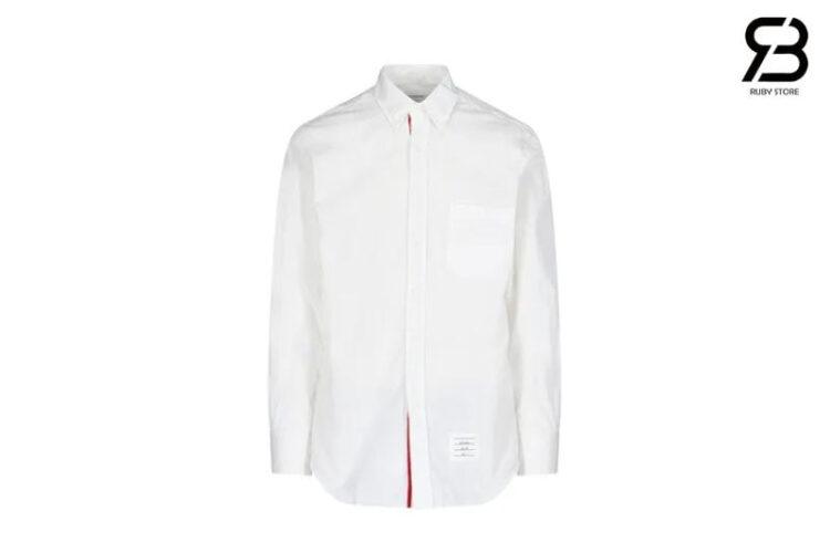 Áo Sơ Mi Thom Browne Trắng 3 Sọc Giữa