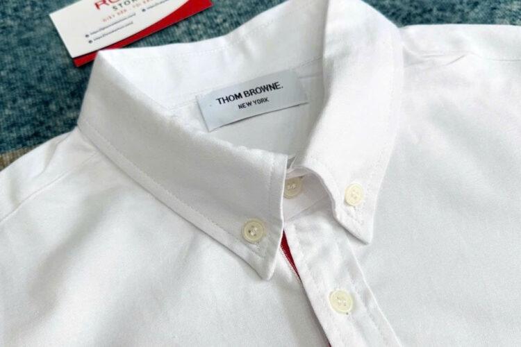 Áo Sơ Mi Thom Browne Trắng 3 Sọc Giữa