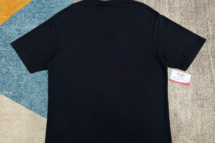 Áo Thun Balenciaga Embroidered Logo Cotton T-Shirt Black Đen