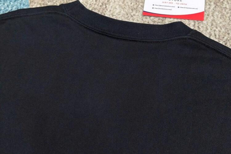 Áo Thun Balenciaga Embroidered Logo Cotton T-Shirt Black Đen