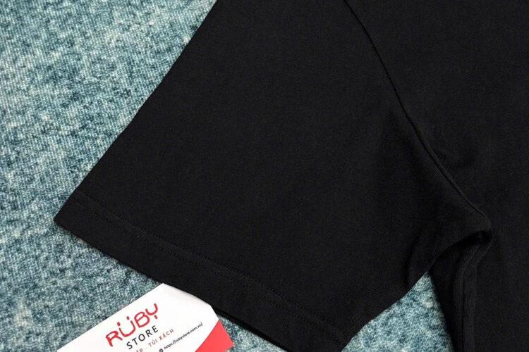 Áo Thun Balenciaga Embroidered Logo Cotton T-Shirt Black Đen