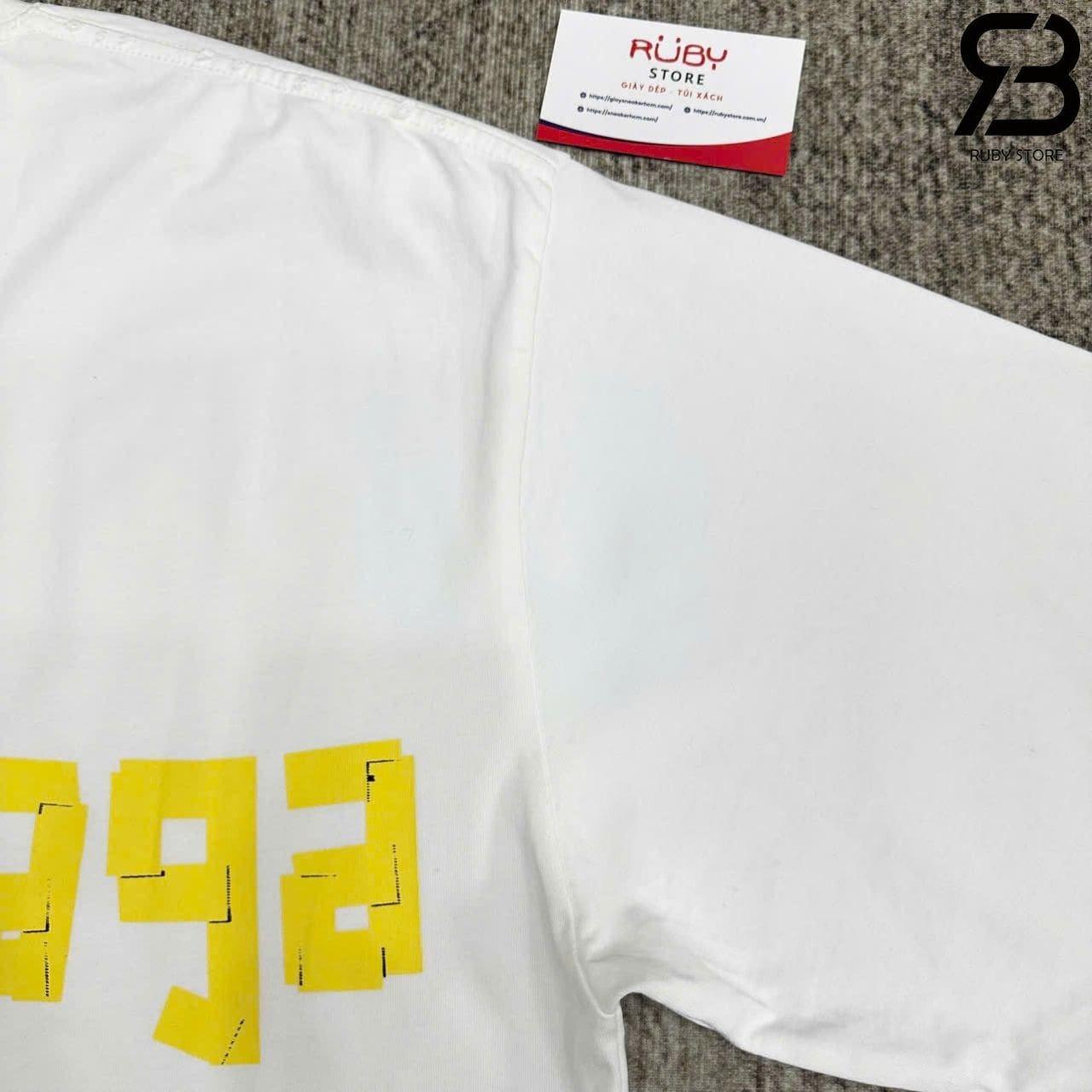 Áo Thun Balenciaga Tape Type T-Shirt In White Vintage Jersey Trắng