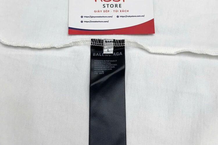 Áo Thun Balenciaga Tape Type T-Shirt In White Vintage Jersey Trắng