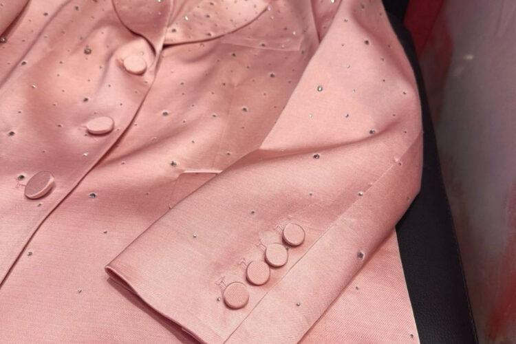 Áo YSL Pink Blazer Jacket with Crystal Màu Hồng