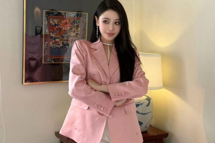 Áo YSL Pink Blazer Jacket with Crystal Màu Hồng