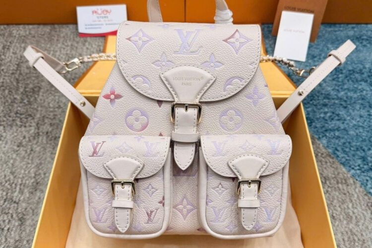 Ba Lô LV Backup Monogram Empreinte M15113 Màu Kem