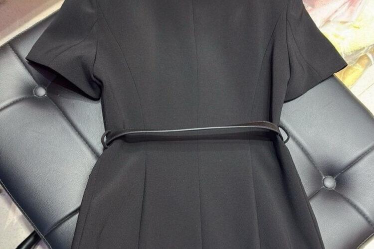 Đầm CN 24SS Black Dress With Belt Màu Đen