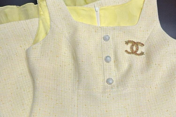 Đầm CN 24SS Yellow Tweed Dress Màu Vàng