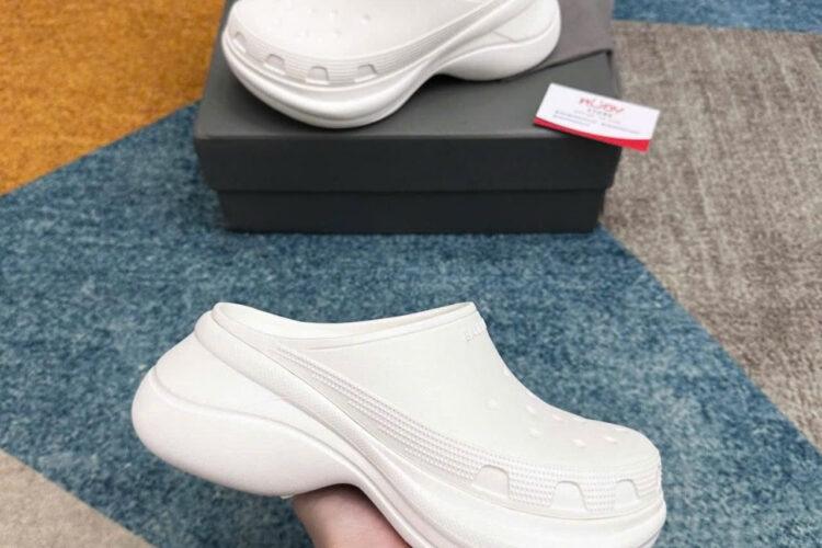 Dép Balenciaga Crocs Mule In White Màu Trắng