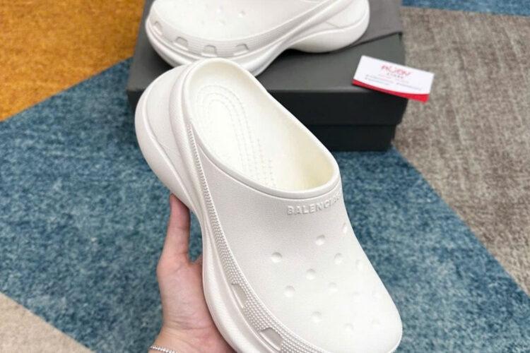 Dép Balenciaga Crocs Mule In White Màu Trắng
