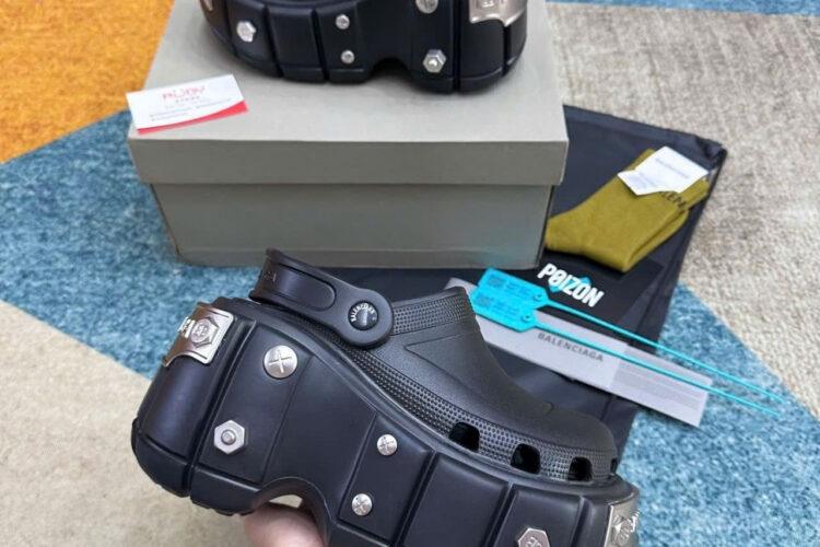 Dép Balenciaga HardCrocs Mule In Black Rubber Màu Đen
