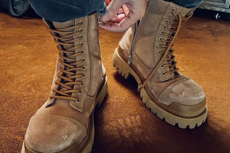 Giày Balenciaga Strike Canvas Boots
