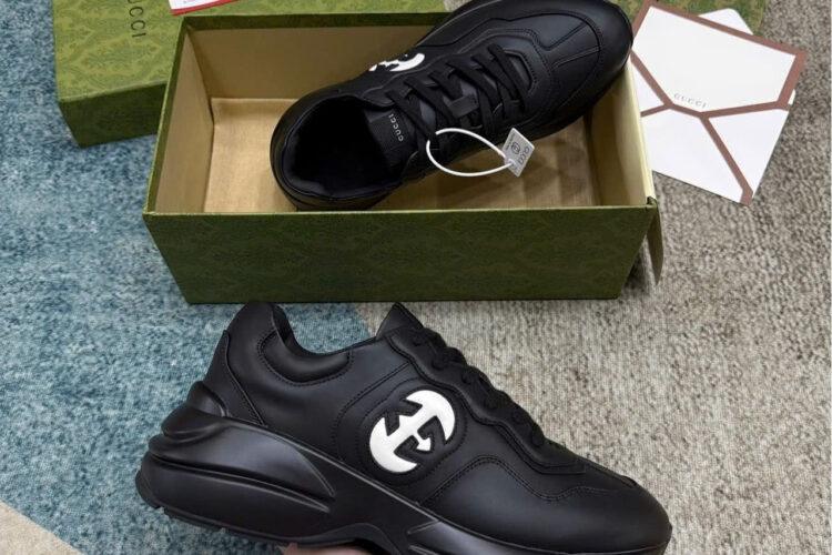 Giày Gucci Interlocking G Rhyton Black Màu đen