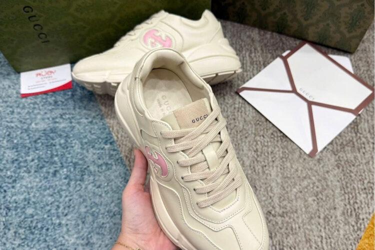 Giày Gucci Rhyton Sneaker Ivory Trắng hồng