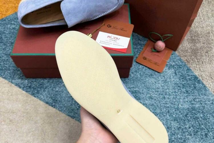 Giày Loro Piana Summer Walk Charm Loafer Gull Grey Xám