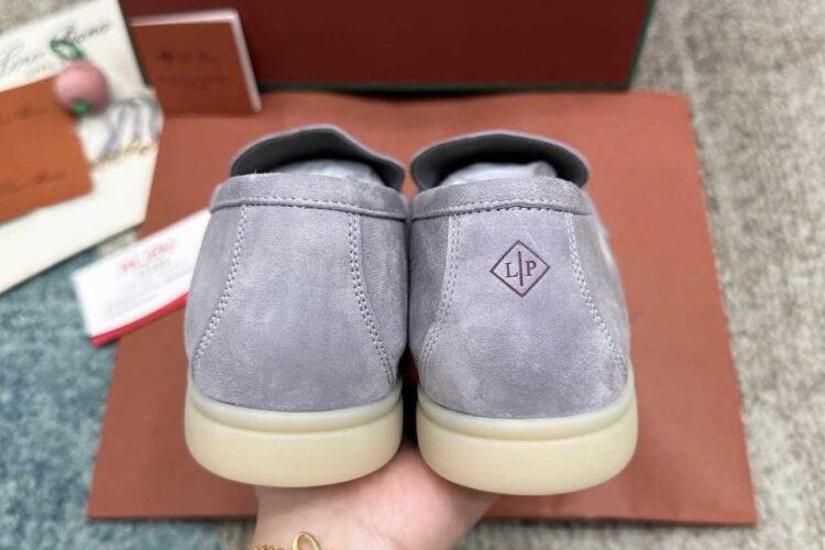 Giày Loro Piana Summer Walk Charm Loafer Pearl Grey Xám