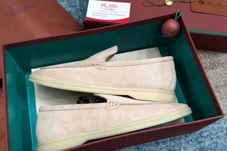 Giày Loro Piana Summer Walk Loafer Light Petal Màu Be